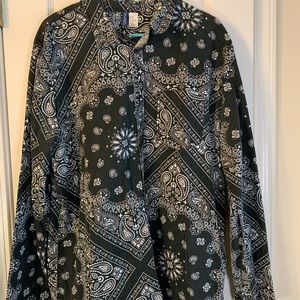 Black & White Button Down by Divided by H&M Sz XL